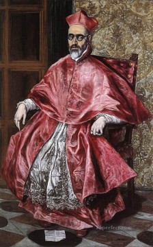 エル・グレコ Painting - 枢機卿のマニエリスム スペイン ルネサンス エル グレコの肖像